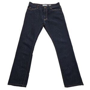 Recycled Blues Jeans Men's 34x32 Blue Slim Straight Stretch Dark Denim EUC LN
